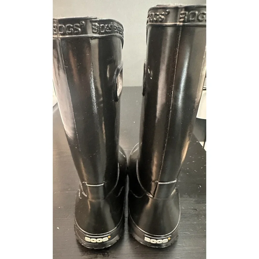 Bogs‎ Girls  Black Patent Rain Boots Kids Size 1